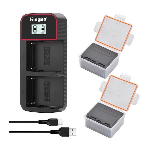 3-Pack NP-F970 комплект із 2 акумуляторів KingMa для Sony NP-F970 (2 x 6600 mAh) та подвійного зарядного пристрою 100821 фото
