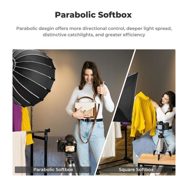 Гексагональный параболический софтбокс K&F Concept 90см с креплением Bowens, сотовой сеткой, рассеивателями KF18.0008V1 фото