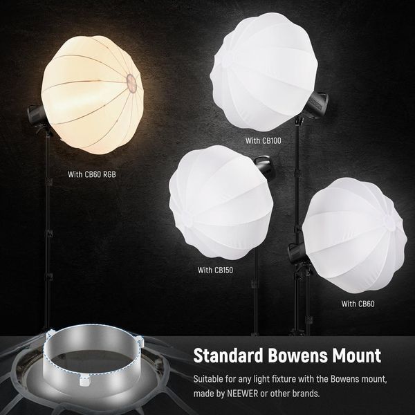 Сферичний софтбокс куля Neewer NS65L Softbox Quick Release з кріпленням Bowens діаметр 65см 10101628 фото