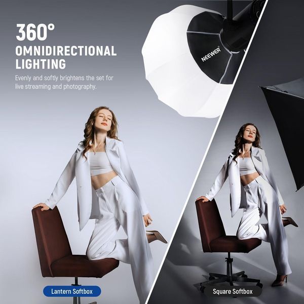 Сферичний софтбокс куля Neewer NS65L Softbox Quick Release з кріпленням Bowens діаметр 65см 10101628 фото