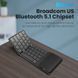 Трискладна перезаряджувана бездротова Bluetooth 5.1 клавіатура Avatto з сенсорною панеллю для Windows Phone PC (EN) + наліпки УКР