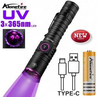 Ультрафіолетовий ручний ліхтар 3х365нм 15Вт (1*18650, USB Type-C) 150104.2 фото