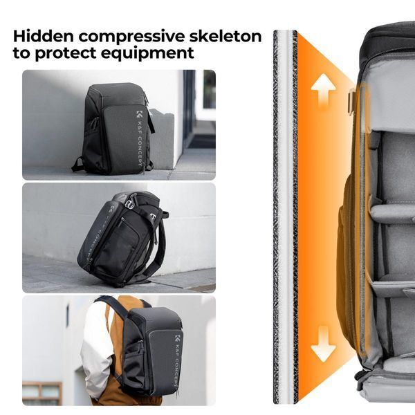 Рюкзак професійний для камери, штатива, ноутбука K&F Concept Alpha Air 25L Nature Wander 01 (сірий) (KF13.128V3) KF13.128V3 фото