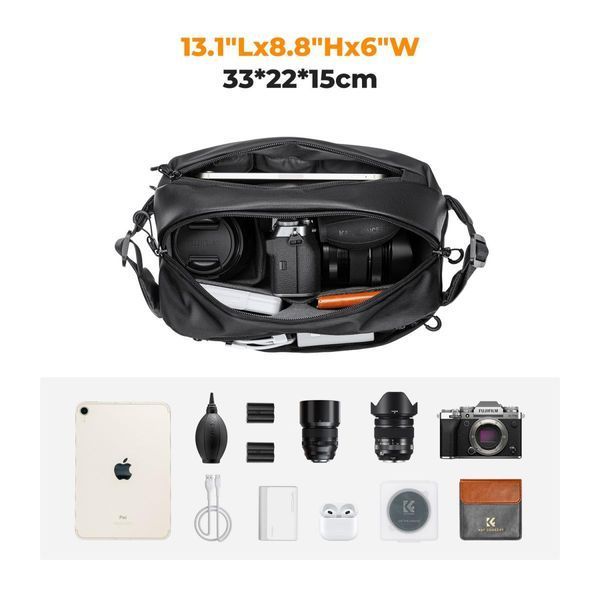 Портативная водонепроницаемая сумка на одно плечо для фотоаппарата K&F Concept Alpha Camera Sling Bag 10л Blac KF13.157V1 фото