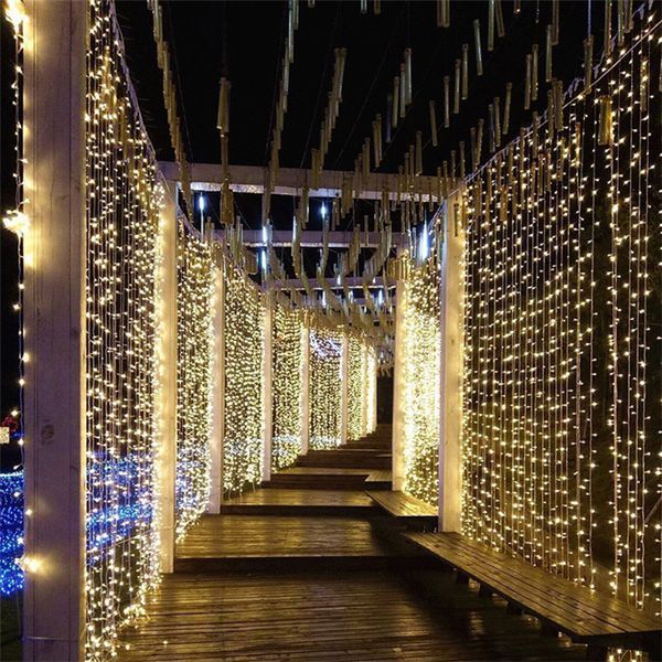 Гірлянда-штора світлодіодна 300LED 3*3м тепле біле світло, 8 режимів 130202 фото