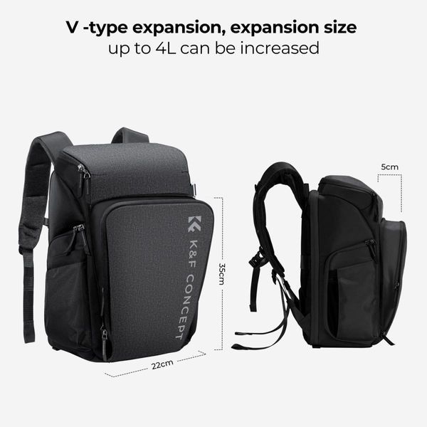 Рюкзак професійний для камери, штатива, ноутбука K&F Concept Alpha Air 25L Nature Wander 01 (сірий) (KF13.128V3) KF13.128V3 фото