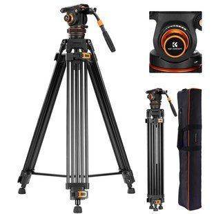 Професійний штатив трипод з рідинною головкою K&F Concept VA3+BV20 серії DV 1,91м (10кг, оберт 360&deg;, нахил +90 &deg;/-75 &deg;) (KF09.148) KF09.148 фото