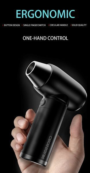 Портативний перезаряджуваний компресор CROSSGUN Air Duster BS380FB Black з насадкою порохотяг для чищення фото-, відеотехніки