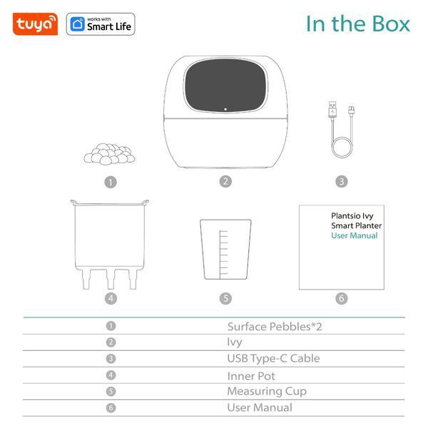 Інтерактивний розумний горщик для рослин Ivy Smart Planter Tuya White AI хатній вихованець 100311.3 фото