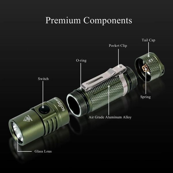 Потужний ручний міні-ліхтарик Sofirn SP10 Pro чорний (900 Люмен, 119м) 040101 фото