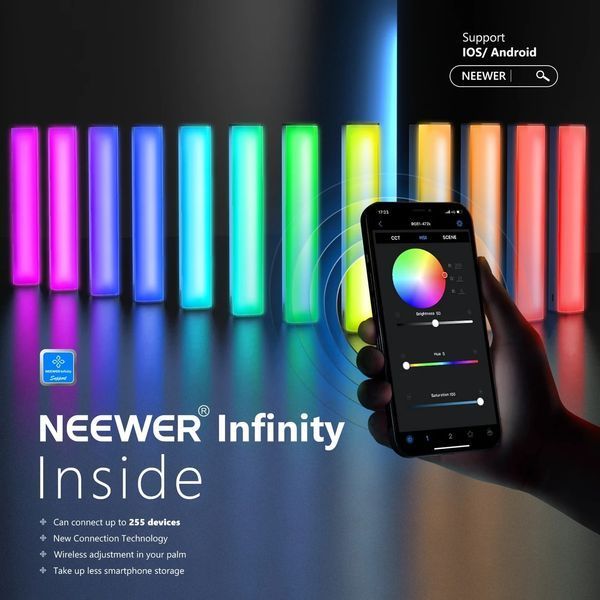 Магнитная ручная лампа для фото- видеосъемок NEEWER RGB1 10Вт 25см с APP управлением 10101412 фото