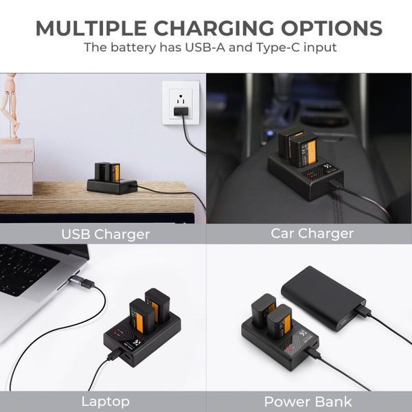 Комплект из двух аккумуляторов 1100mAh и двухканального зарядного устройства K&F Concept NP-FW50 для камер Sony (KF28.0015) KF28.0015 фото