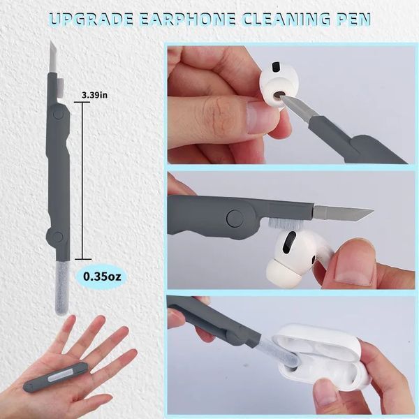 Універсальний набір для чищення 7в1 темно-сірий - для електроніки, клавіатури, навушників, екранів, фото/відео техніки 100404 фото