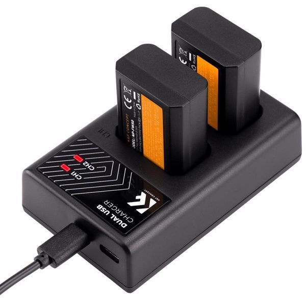 Комплект из двух аккумуляторов 1100mAh и двухканального зарядного устройства K&F Concept NP-FW50 для камер Sony (KF28.0015) KF28.0015 фото