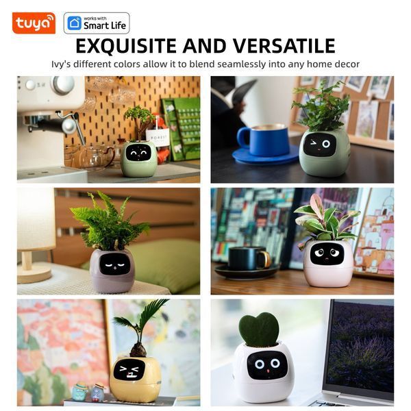 Інтерактивний розумний горщик для рослин Ivy Smart Planter Tuya White AI хатній вихованець 100311.3 фото
