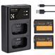 Комплект из двух аккумуляторов 1100mAh и двухканального зарядного устройства K&F Concept NP-FW50 для камер Sony (KF28.0015) KF28.0015 фото 1