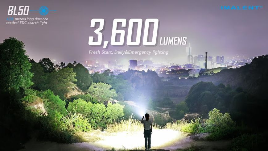 Компактний ручний кишеньковий EDC ліхтар з ультрафіолетом Imalent BL50 Green (3600Лм, 428м, 3000мАг)