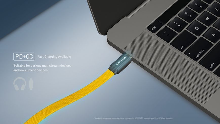 Кабель Nitecore NLink10 USB-C - USB-C с магнитной крепью и поддержкой быстрой зарядки PD+QC, 60Вт 011212.1 фото