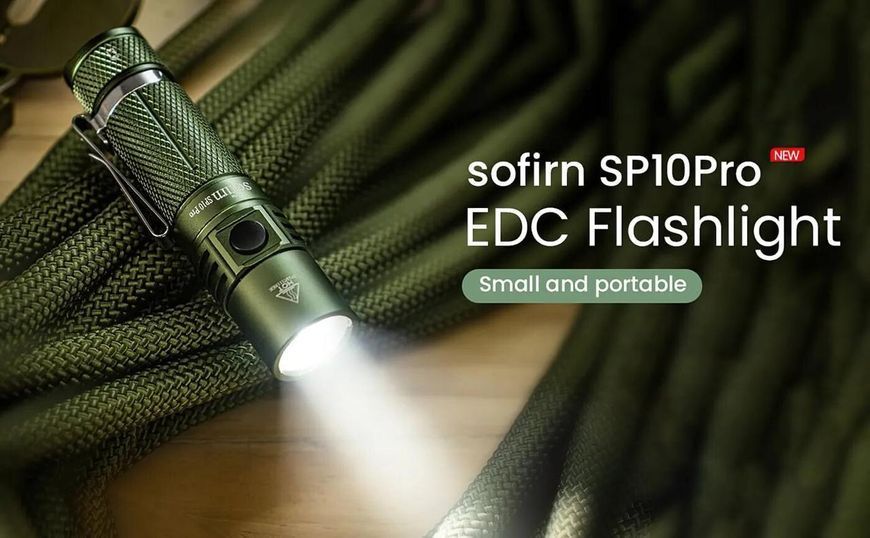 Потужний ручний міні-ліхтарик Sofirn SP10 Pro чорний (900 Люмен, 119м) 040101 фото
