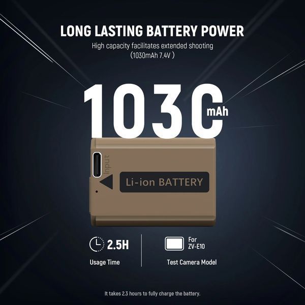 Акумуляторна батарея Neewer TNP-FW50 1030мАг з USB-C портом для Sony NP-FW50
