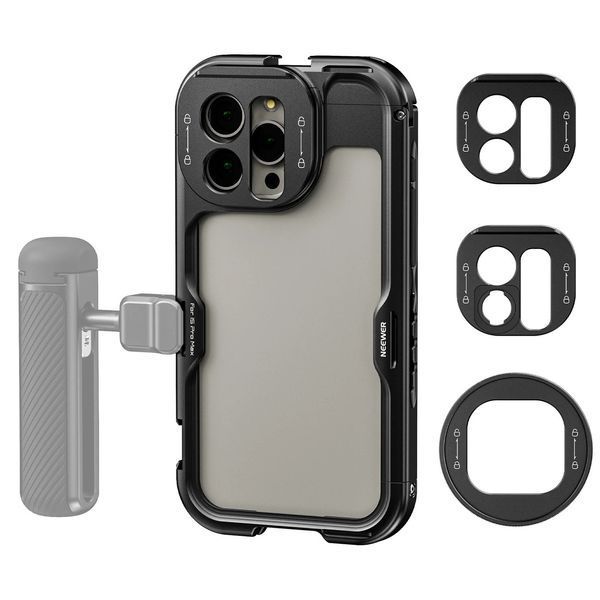 Клітка рамка корпус другого покоління для смартфона NEEWER PA043 з адаптером для світлофільтра та Т-байонетом для iPhone 15 Pro