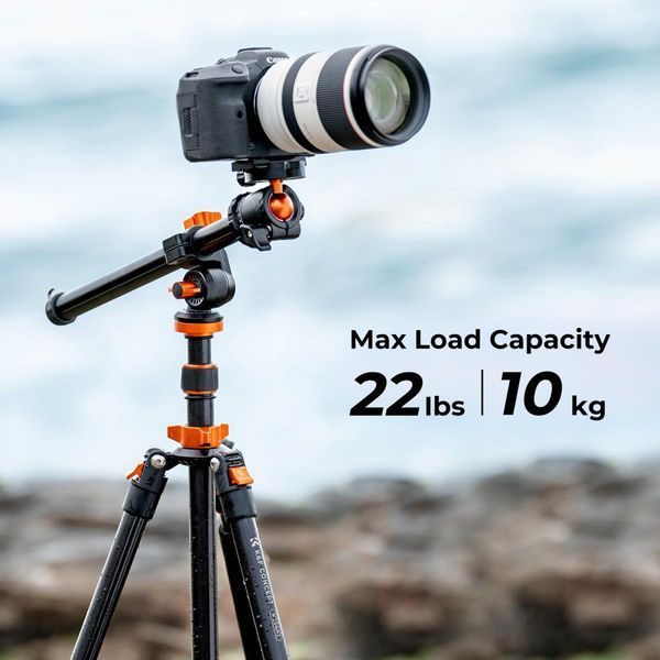 Професійний штатив для камери K&F Concept K234A7+BH-28L із центральною колоною, що обертається на 360&deg; (2м, 10кг) (KF09.087V6)