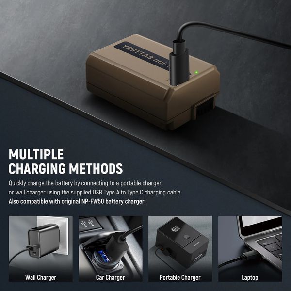 Акумуляторна батарея Neewer TNP-FW50 1030мАг з USB-C портом для Sony NP-FW50