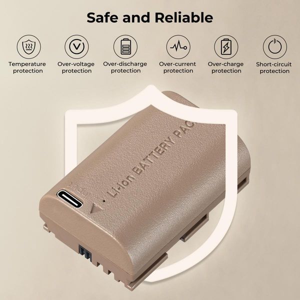 Акумуляторна батарея з виходом Type-C K&F Concept LP-E6NH 2250mAh для Canon (KF28.0022)