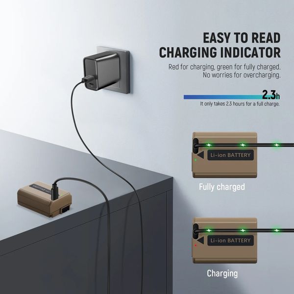Акумуляторна батарея Neewer TNP-FW50 1030мАг з USB-C портом для Sony NP-FW50