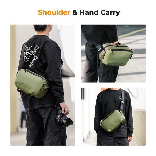 Портативна водонепроникна сумка на одне плече для фотоапарата K&F Concept Alpha Camera Sling Bag 10л Green