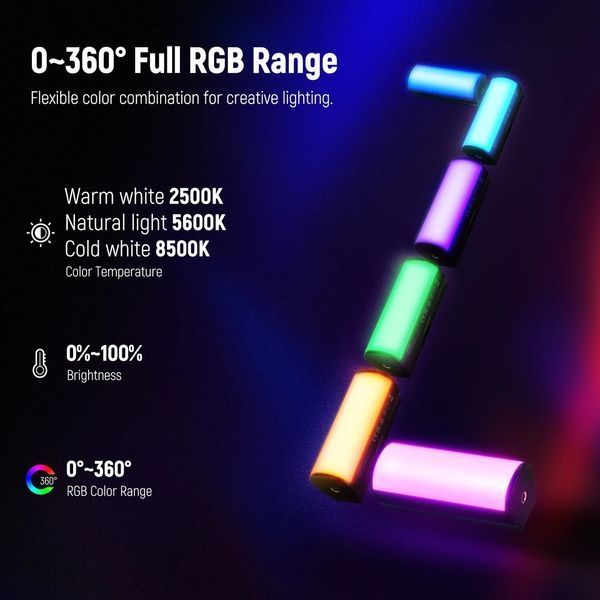 RGB видеосвет портативная LED лампа для съемки Neewer TL96RGB с магнитом 10101362 фото