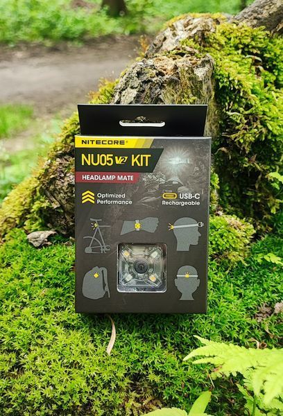 Nitecore NU05 KIT V2 (2в1) - Ліхтар налобний + велосипедний маяк