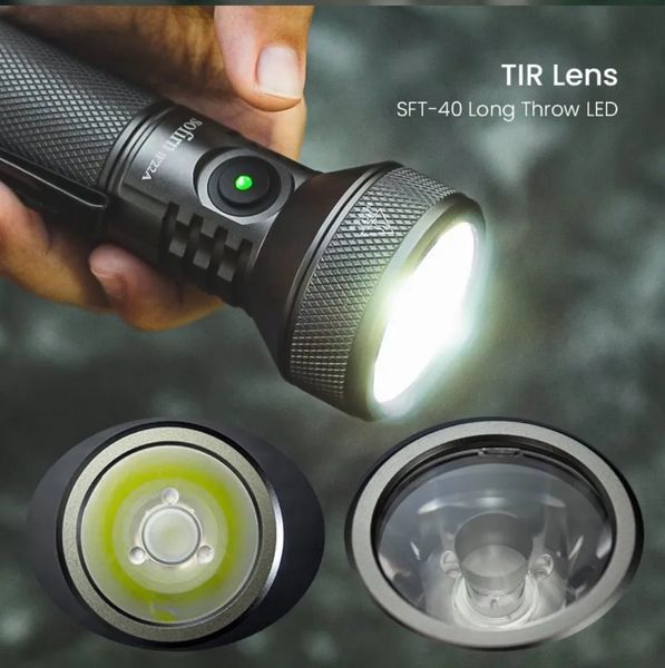 Фонарь ручной Sofirn IF22A, Silver (Luminus SFT40, 2100 люмен 1x21700, зарядка через USB, TIR-оптика) 040108 фото