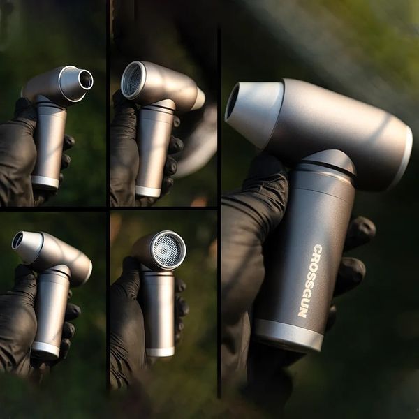 Портативный перезаряжаемый компрессор CROSSGUN Air Duster BS380FA Grey с насадкой пылесос для чистки техники 050215 фото