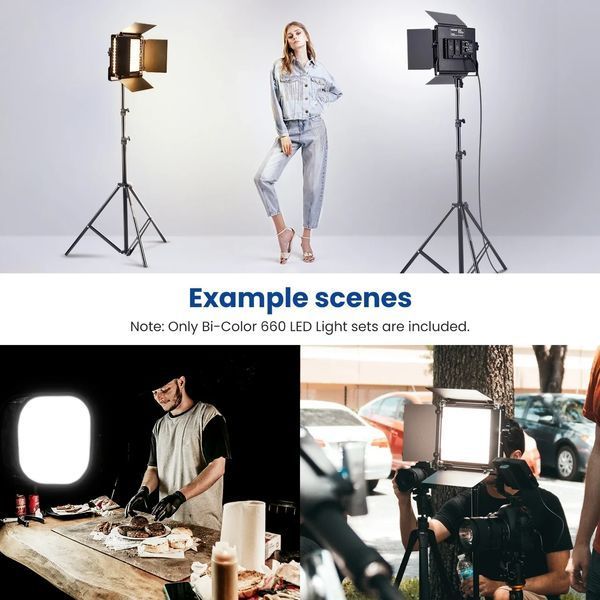 Двоколірне студійне світло зі штативом Neewer NL660 Bi-Color 40Вт 3200-5600К комплект 2 шт