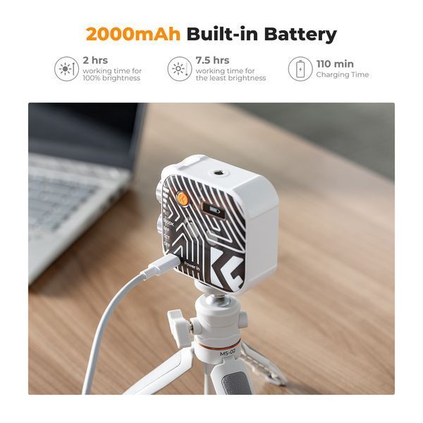 Двухцветный светодиодный видеофонарь накамерный свет K&F Concept L01-40 White 6Вт 2500K-9900K (KF34.035V1) KF34.035V1 фото