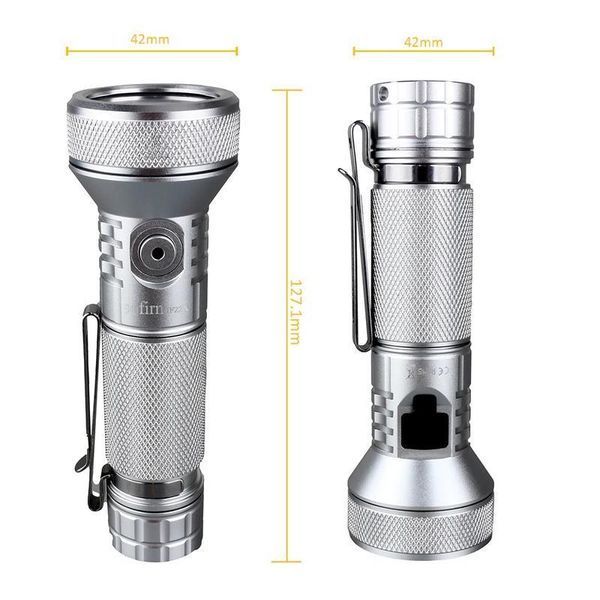 Фонарь ручной Sofirn IF22A, Silver (Luminus SFT40, 2100 люмен 1x21700, зарядка через USB, TIR-оптика) 040108 фото