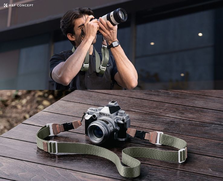 Регульований швидкознімний ремінь для фотокамери K&F Concept URBAN WANDER 01 Green на шию, плече, 32*1600мм (KF13.115V3) KF13.115V3 фото