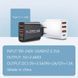 Зарядний пристрій адаптер живлення на 4 порти (3 USB Type-A, 1 USB type-C) із швидкою зарядкою Quick Charge3.0, PD Type-C 60W Blac