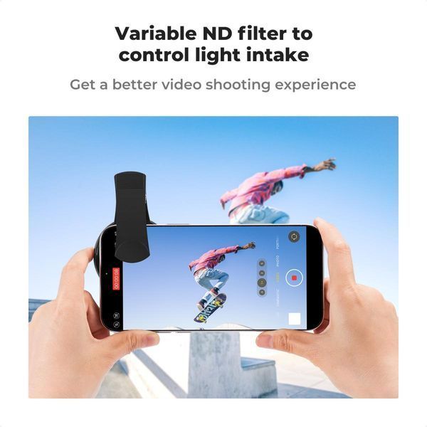 Світлофільтр K&F Concept ND2-400 Nano-K 52мм з кліпсою для iPhone зі змінною нейтральною щільністю (KF01.2639)