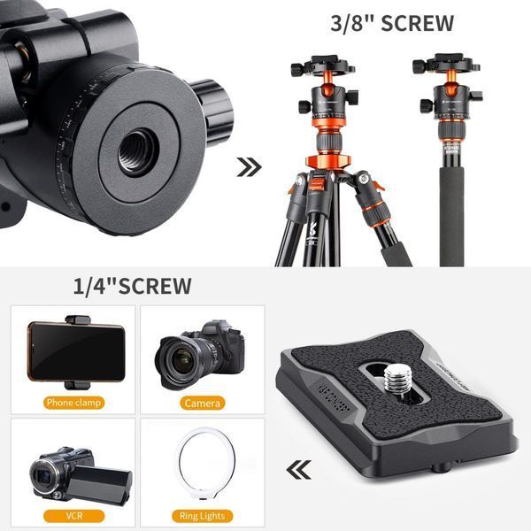 Кульова голова для штатива K&F Concept BH-28L зі швидкознімною пластиною 1/4", вантажопідйомність 10кг (KF31.023V3) KF31.023V3 фото