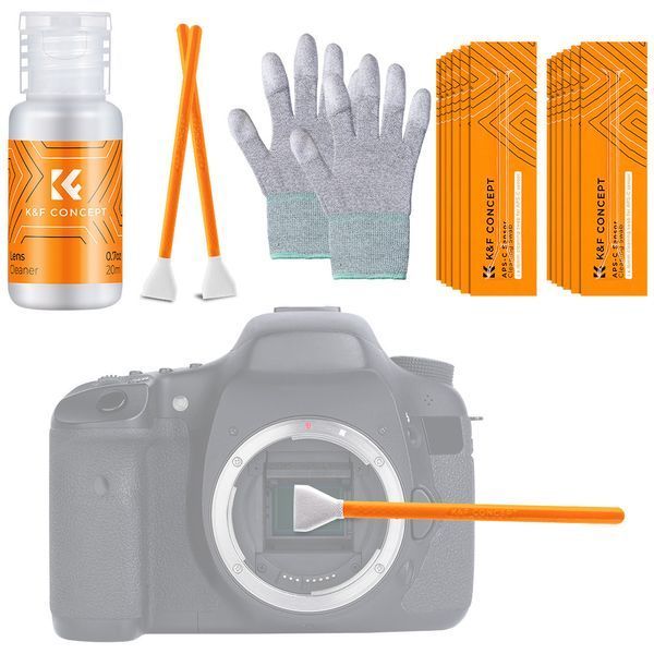 Набор для чистки APS-C матрицы K&F Concept CK02 16mm (16 сухих швабр, 20мл жидкости, пара перчаток) (SKU.1598) SKU.1598 фото