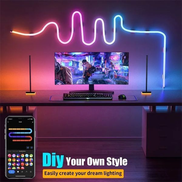 Розумна неонова світлодіодна стрічка RGB 5м із синхронізацією музики (12-24 В, 84 світлодіодів/м) додаток TUYA