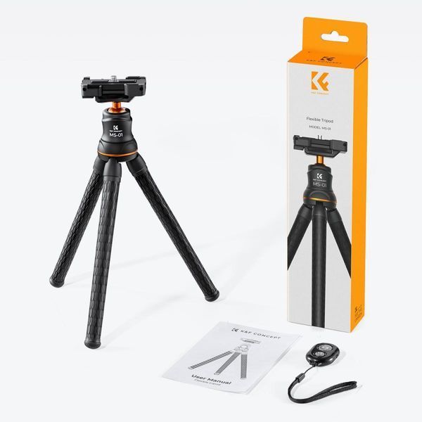 Універсальний гнучкий штатив для смартфона K&F Concept MS-01 з кульовою головою та пультом дистанційного керування (KF09.129)