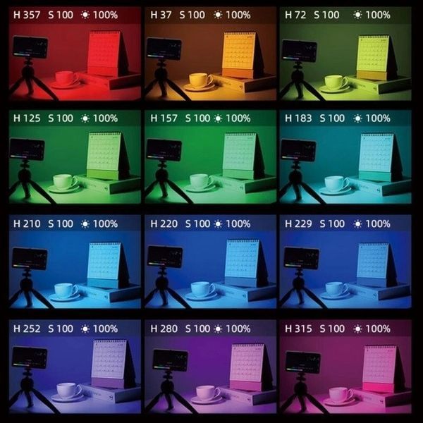 Накамерный свет светодиодная панель видеосвет W140 RGB с регулятором яркости и 20 светоэффектами (2500-9000K, 100508 фото