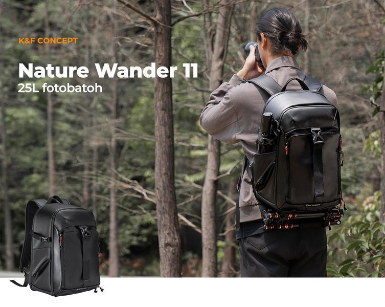 Профессиональный рюкзак для камеры, штатива, ноутбука K&F Concept Nature Wander 25L Black (KF13.211) KF13.211 фото