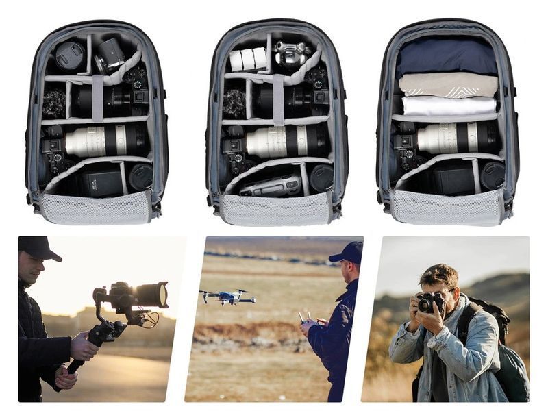 Профессиональный рюкзак для камеры, штатива, ноутбука K&F Concept Nature Wander 25L Black (KF13.211) KF13.211 фото
