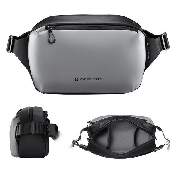 Портативна водонепроникна сумка на одне плече для фотоапарата K&F Concept Alpha Camera Sling Bag 10л Grey KF13.157V2 фото