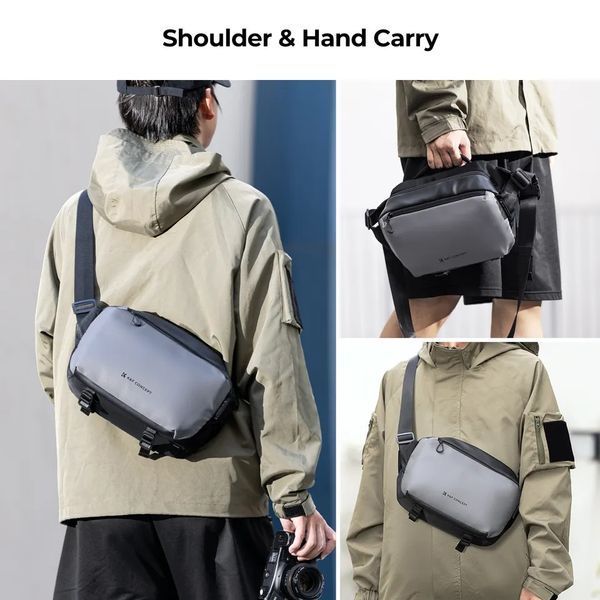 Портативна водонепроникна сумка на одне плече для фотоапарата K&F Concept Alpha Camera Sling Bag 10л Grey KF13.157V2 фото