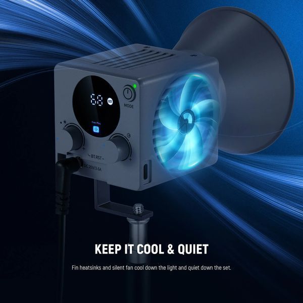 Портативный двухцветный студийный мини видеосвет NEEWER HS60B 60W Bi-Color LED Video Light (2700-6500K, APP ко 10104113 фото